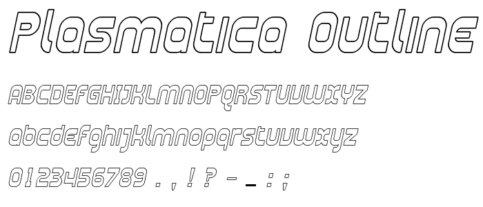 Plasmatica Outline Italic font
